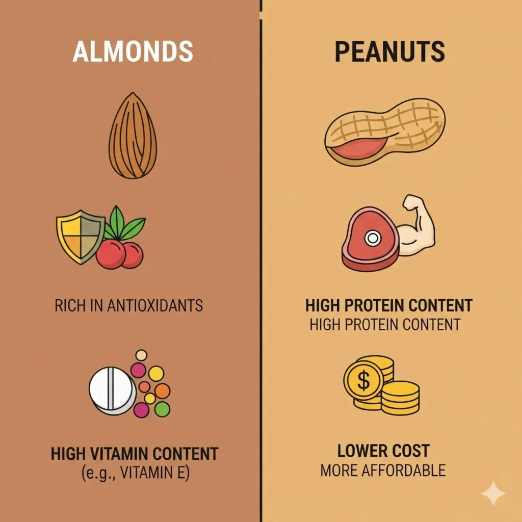 which is better almonds or peanuts